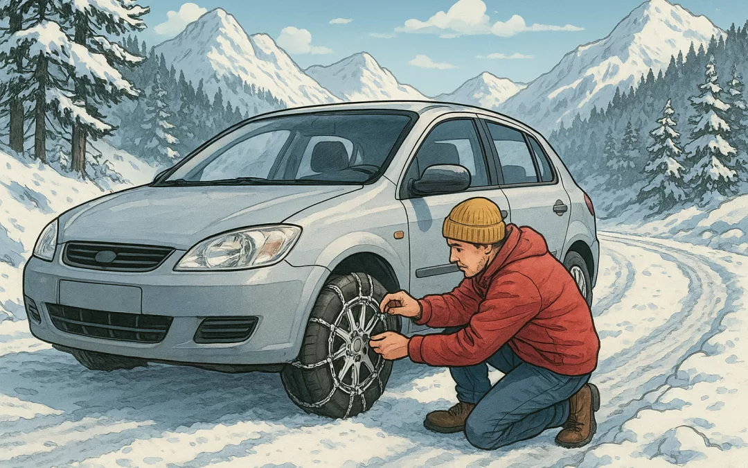 installer et utiliser des chaînes à neige pour sa sécurité