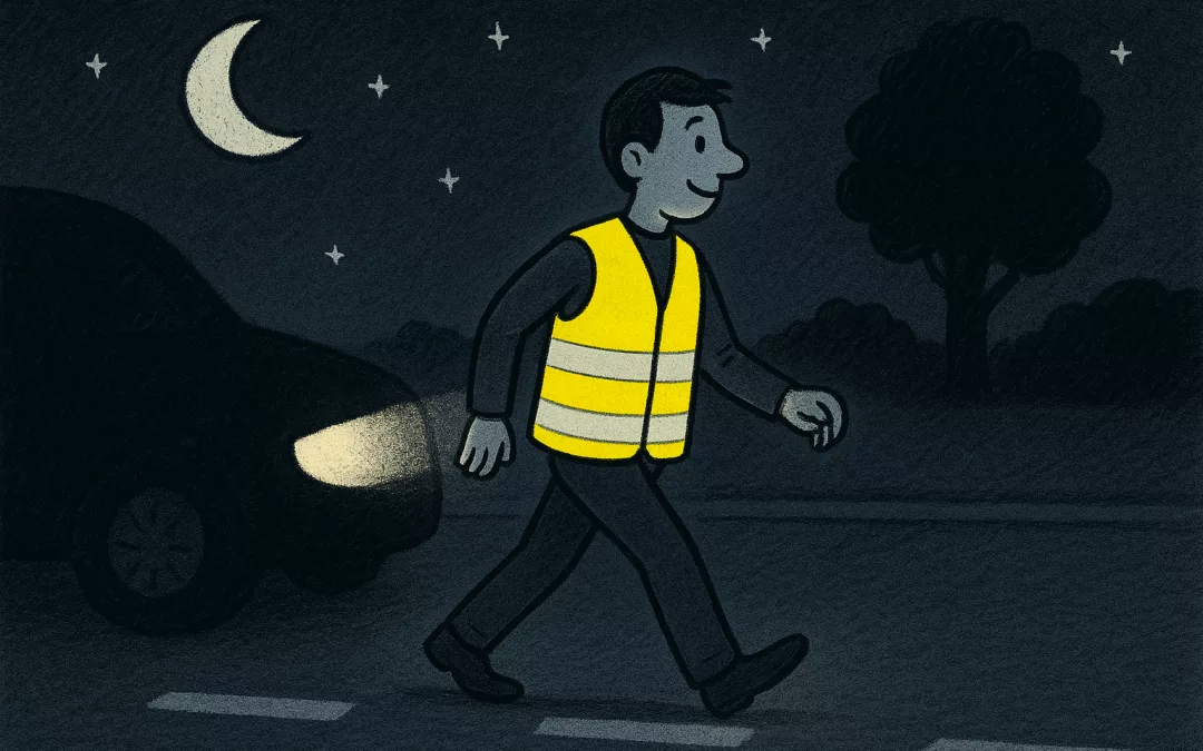 les piétons doivent être visible dans la nuit