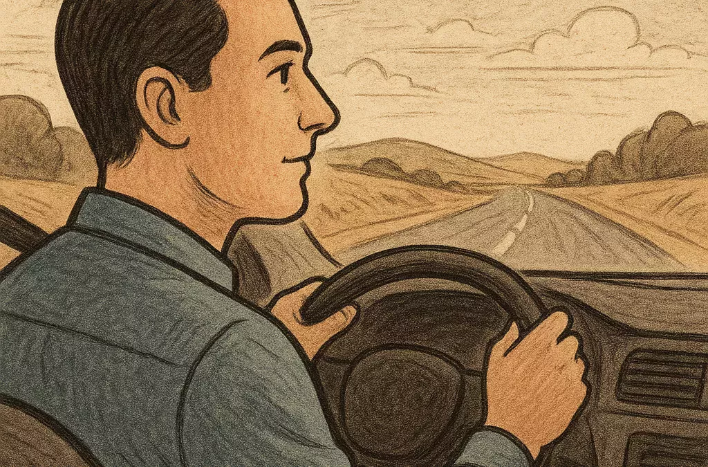 regarder loin devant soi en conduisant