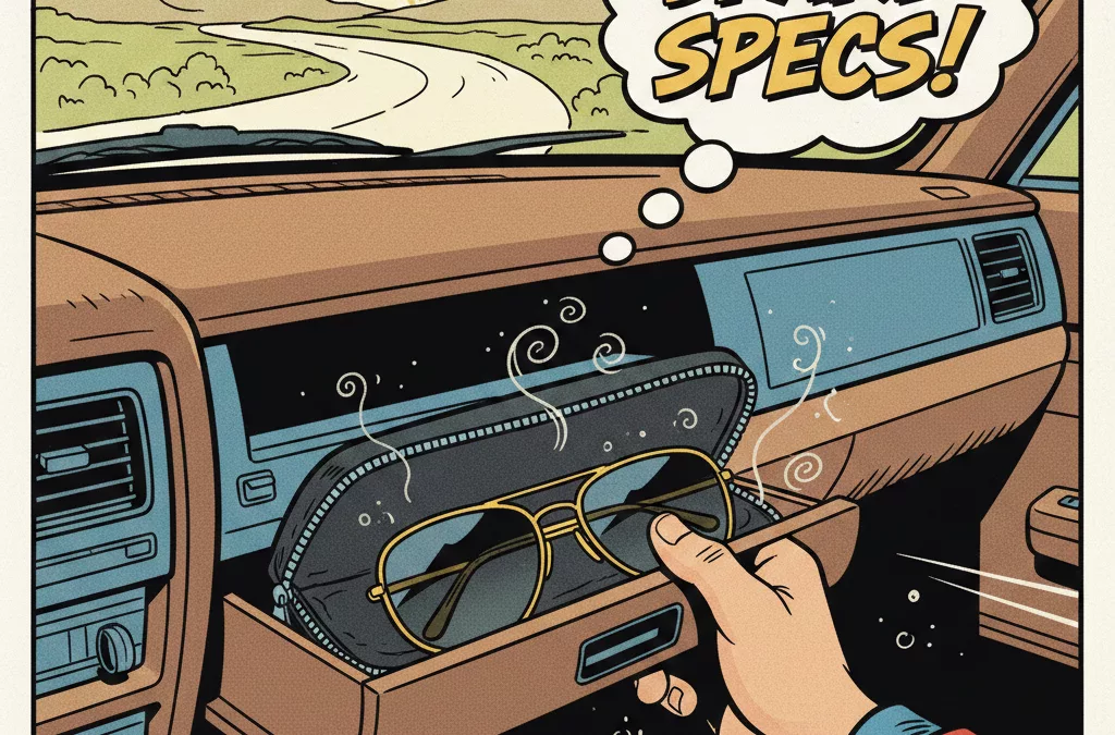 Une paire de lunettes de réserve dans la voiture