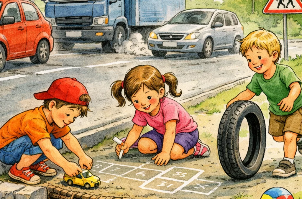 le comportement des enfants en bord de route
