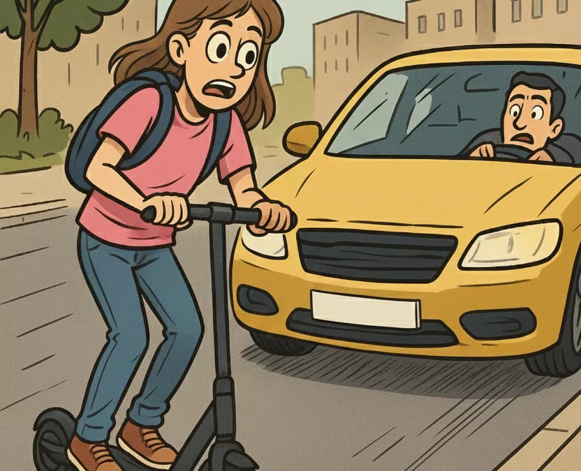 le danger des trottinettes sur la route