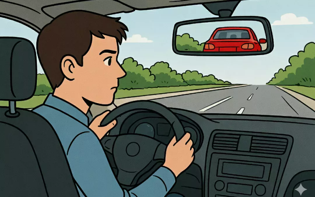 Observer ses rétroviseurs avant de doubler sur la route