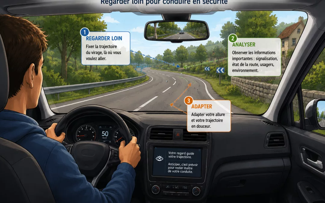 Comment orienter son regard pour anticiper un virage ?