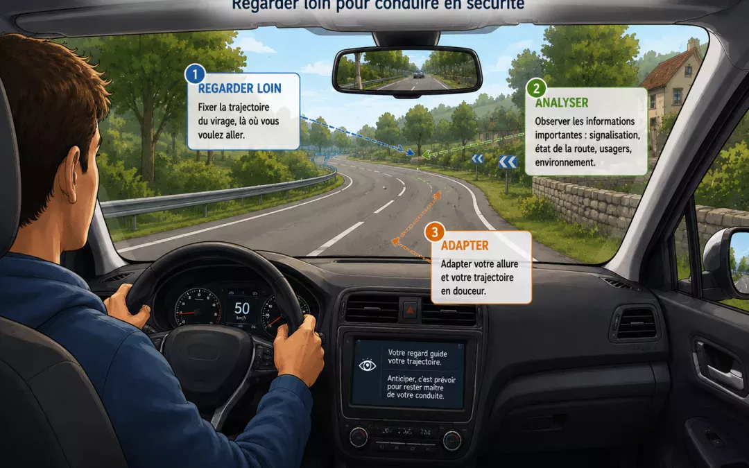 Comment orienter son regard pour anticiper un virage ?